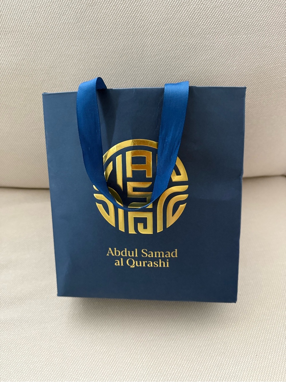 Luxury Navy & Gold Gift Bag (by famous perfume brand Abdul Samad Al Qurashi)